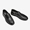 Tata/他她春专柜同款黑色牛皮革平底鞋休闲男单鞋COM02AM9