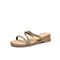 Tata/他她2020夏专柜同款金色布水钻条带套脚坡跟女凉拖鞋WMB01BT0