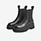 Tata/他她2021冬商场同款时尚拼接方跟切尔西靴女靴新WHH01DD1