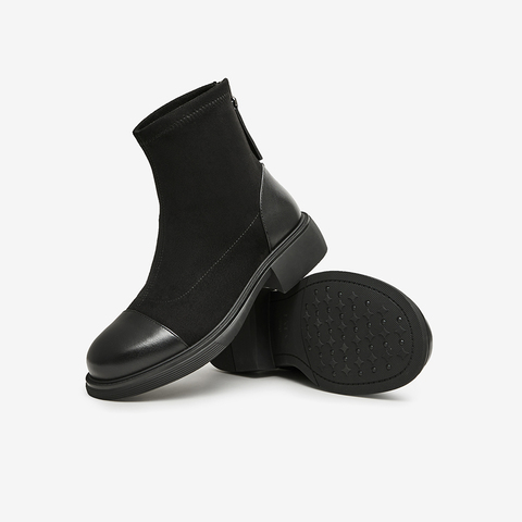 Tata/他她2023冬时尚拼接百搭经典时尚休闲靴女靴新款WZB01DD3