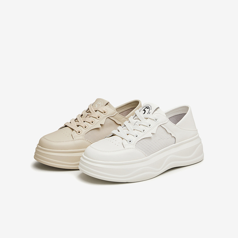 Tata/他她2024夏商场同款运动休闲厚底女板鞋新款WH702BM4