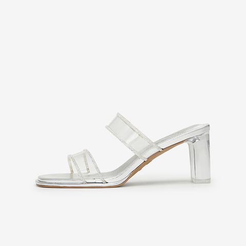 Tata/他她2024夏商场同款简约百搭女粗跟一字拖鞋新款XEK01BT4