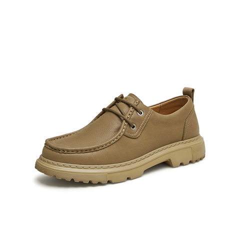 TATA/他她2024秋时尚休闲大气圆头厚底皮鞋男士新款OCN01CM4