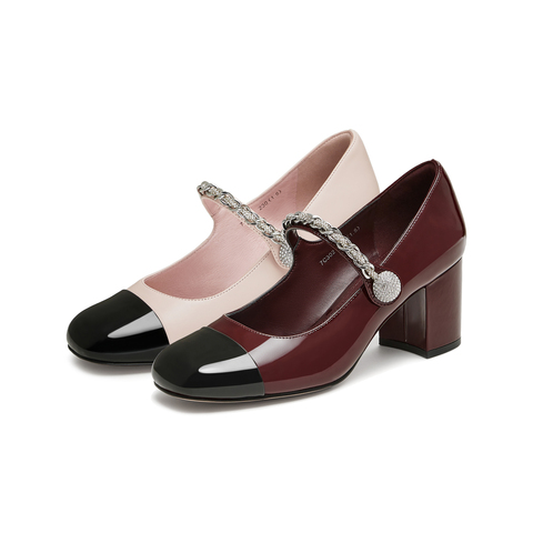 TATA/他她2024秋商场同款女法式气质玛丽珍鞋新款7C302CQ4