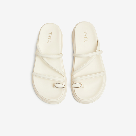 TATA/他她2025夏商场同款百搭时尚休闲女拖鞋新款CXZ01BT5