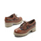 TEENMIX/天美意 及踝靴2012秋季棕色牛皮/红色格子布女皮鞋1036-CM2