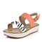 TEENMIX/天美意夏季专柜同款粉橙色绵羊皮女皮凉鞋6MW01BL3