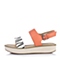 TEENMIX/天美意夏季专柜同款粉橙色绵羊皮女皮凉鞋6MW01BL3