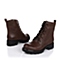 TEENMIX/天美意冬季专柜同款棕红色软牛皮女皮靴6IA40DD3