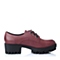 Teenmix/天美意专柜同款秋季紫红色油蜡牛皮女皮鞋6SC24CM4