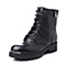 Teenmix/天美意冬季专柜同款黑色牛皮舒适中跟女靴6WM61DZ4