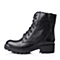 Teenmix/天美意冬季专柜同款黑色牛皮舒适中跟女靴6WM61DZ4