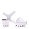 Teenmix/天美意夏季专柜同款白色牛皮/织物女凉鞋6ZG04BL5