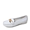 Teenmix/天美意春季专柜同款白色牛皮女单鞋乐福鞋AJ791AQ5  专柜1