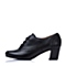 Teenmix/天美意秋季专柜同款黑色羊皮女单鞋6QP20CM5