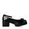 Teenmix/天美意秋季专柜同款黑色擦色软牛皮女单鞋6SR02CQ5