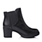 Teenmix/天美意冬季专柜同款黑色小牛皮舒适高跟女靴（绒里）切尔西靴6VF4RDD4