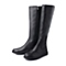 Teenmix/天美意专柜同款冬季黑色软牛皮个性活力女长靴6US80DG4