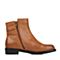 Teenmix/天美意冬季专柜同款棕色打蜡牛皮女靴（皮里）6A541DD5