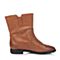 Teenmix/天美意冬季专柜同款棕色打蜡牛皮女靴（皮里）6D462DZ5