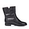 Teenmix/天美意冬季专柜同款黑色牛皮女靴（皮里）6D462DZ5