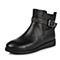 Teenmix/天美意冬季专柜同款黑色牛皮女靴（皮里）AL64HDD5