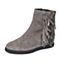 Teenmix/天美意冬季专柜同款灰色羊绒皮女靴6C364DZ5