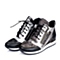 Teenmix/天美意专柜同款啡黑/黑/银灰色-猪皮革女单鞋6RU20CM5