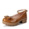 Teenmix/天美意专柜同款棕色牛皮革女单鞋6SR02CQ5