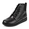 Teenmix/天美意冬季专柜同款黑色小牛皮革女皮靴（绒里）6US43DD5