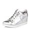 Teenmix/天美意冬季专柜同款银色牛皮女短靴AM06HCD5