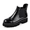 Teenmix/天美意冬季专柜同款黑色牛皮/织物女靴AL66HDD5
