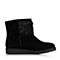 Teenmix/天美意冬季专柜同款黑色剖层牛皮女短靴（毛里）AL50HDD5