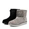 Teenmix/天美意冬季专柜同款黑色剖层牛皮女短靴（毛里）AL50HDD5