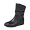Teenmix/天美意冬季专柜同款黑色牛皮女靴（皮里）6A461DZ5