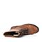 Teenmix/天美意冬季专柜同款棕色打蜡牛皮女靴（绒里）6A560DZ5