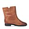 Teenmix/天美意冬季专柜同款棕色打蜡牛皮女靴（绒里）6D462DZ5
