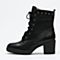 Teenmix/天美意冬季专柜同款黑色小牛皮女中靴（绒里）6VF61DZ5
