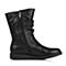 Teenmix/天美意冬季专柜同款黑色牛皮女靴（绒里）6US66DZ5