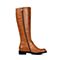 Teenmix/天美意冬季专柜同款棕色打蜡牛皮女靴（南）6A580DG5