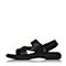 Teenmix/天美意夏季专柜黑色同款打蜡牛皮革舒适平跟男皮凉鞋C4S08BL5