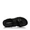 Teenmix/天美意夏季专柜黑色同款打蜡牛皮革舒适平跟男皮凉鞋C4S08BL5