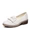 Teenmix/天美意专柜同款春白色牛皮时尚复古方跟女单鞋6JH02AQ6