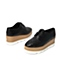 Teenmix/天美意春季专柜同款黑色牛皮女单鞋6D921AM6