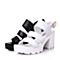 Teenmix/天美意夏季专柜同款白-牛皮革女皮凉鞋6K204BL6