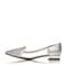 Teenmix/天美意春季专柜同款银色闪光布/网布浅口女单鞋AM291AQ6