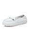 Teenmix/天美意秋季专柜同款白色牛皮革女单鞋AN181CQ6