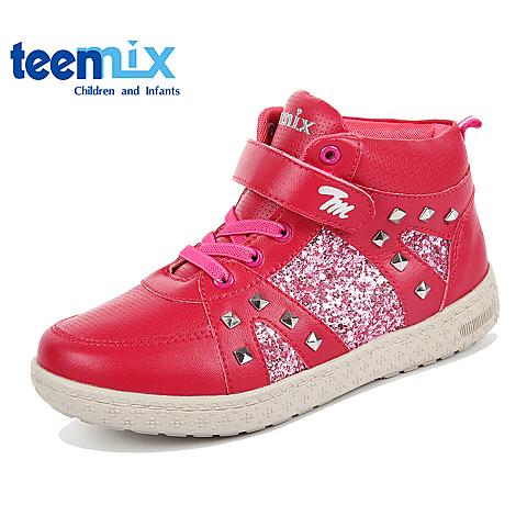 天美意(TEENMIX)16春季高帮女童旅游鞋运动鞋DX0058