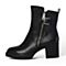 Teenmix/天美意冬季专柜同款黑色牛皮女靴6D562DZ6