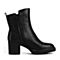 Teenmix/天美意冬季专柜同款黑色牛皮女靴6D562DZ6
